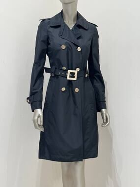 Vintage Versace Black Medusa Trench Coat Sz.40